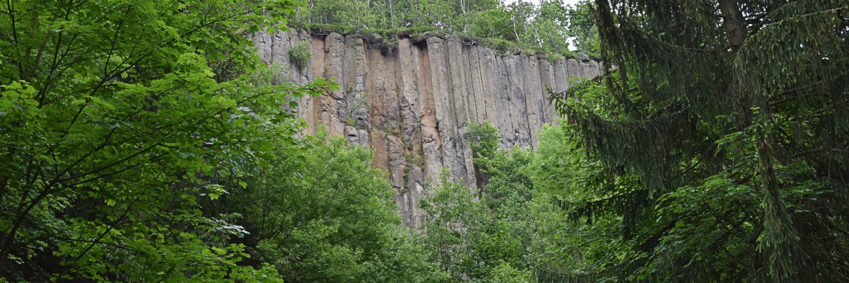 Columnas basálticas «tubos de órgano» en el Scheibenberg, en los Montes Metálicos