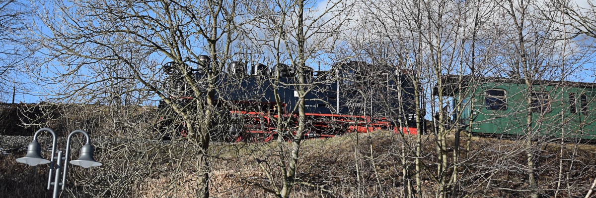 Tren de vía estrecha a vapor de Cranzahl a Kurort Oberwiesenthal atravesando los Montes Metálicos