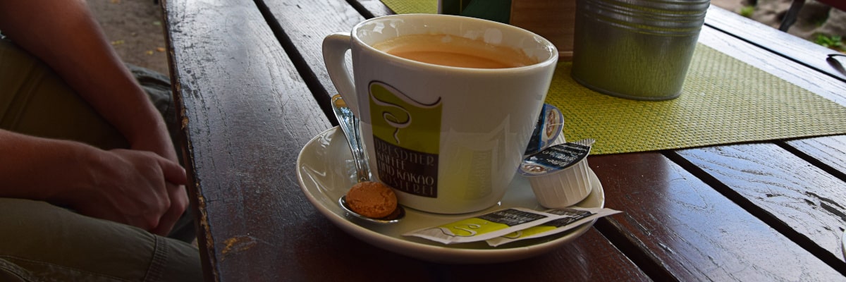 Una taza de café en el Papststein con vista panorámica sobre la Suiza Sajona