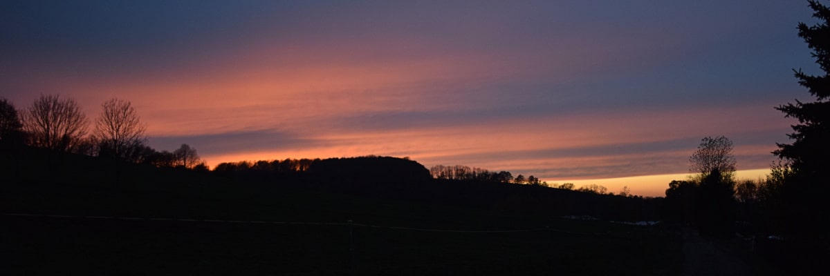 Großwaltersdorf bei Dämmerung im Erzgebirge