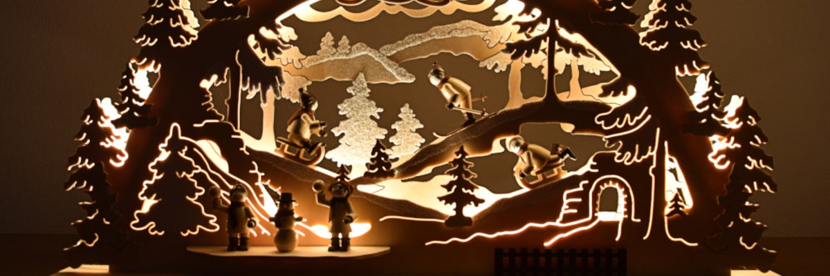 Schwibbogen Winterlandschaft – kompletter Schwibbogen mit Wintermotiv